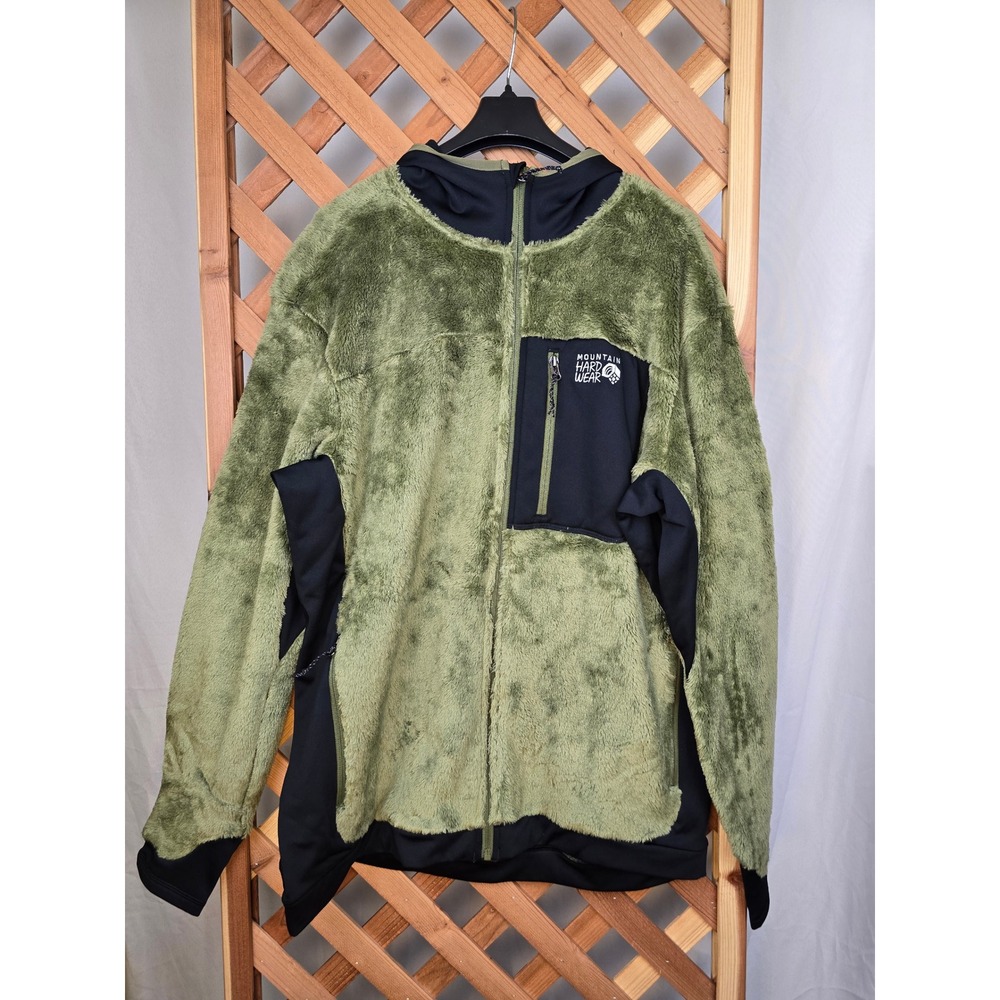 Mountain Hardwear Polartec High Loft Hooded Jacket Mens XL Green OM1274-353 NEW